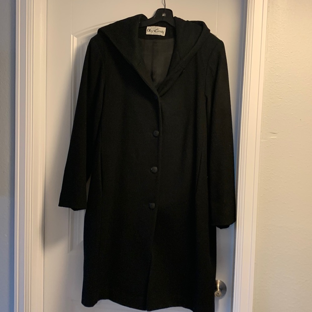 Oleg Cassini Black 100% wool coat